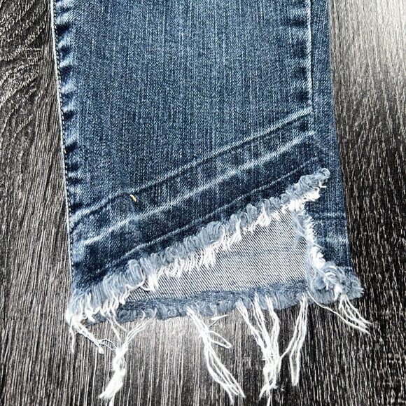 Paige Women’s Jeans Size 28 Blue Skinny Raw Hem Distressed Ankle Crop Denim - Picture 2 of 5